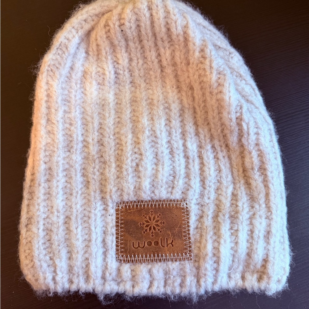 Cozy Woolk Cream Wool Beanie